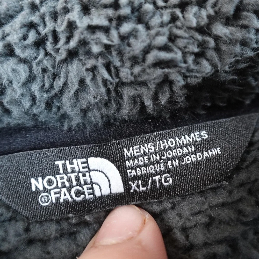 North Face Jacket Mens XL Gray Sherpa Fleece 1/4 Zip Pullover Coat Outdoor Hike